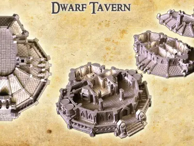 Dwarf Tavern  Tabletop Terrain 28 MM 3D print model
