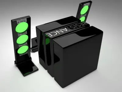 Speakers speaker system with lights 3D model