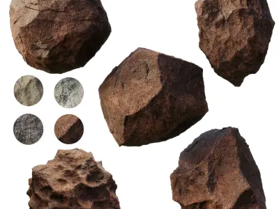 Natural Stone set 004  3D model