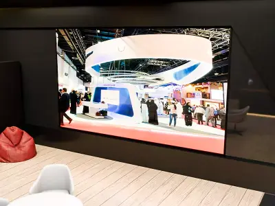 Futuristic Display Booth with Lighting Setup Blender 3D Model 3D model