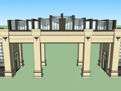 classical gate house sketchup model 3D model