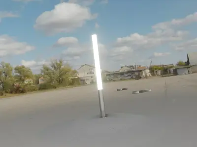 Low-Poly Basic Light Column 28 - Street Light Set-9 Low-poly 3D model