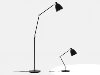 Table and Floor Lamp 3D Model Low-poly 3D model