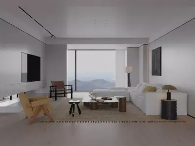 living room interior scenes  3D model