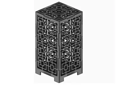 Wooden Lamp Laser Cut desk lamp lampshade 7 Low-poly 3D model