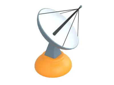 Cartoon Satellite Receiver v1 001 Low-poly 3D model