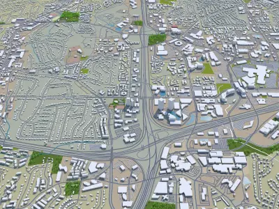 Sandy Springs Georgia USA 25km Low-poly 3D model