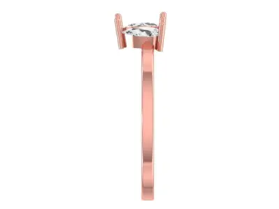Solitaire Women Light Weight Pear Stone Band Ring 3D print model
