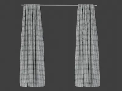 Curtains blue 3D model