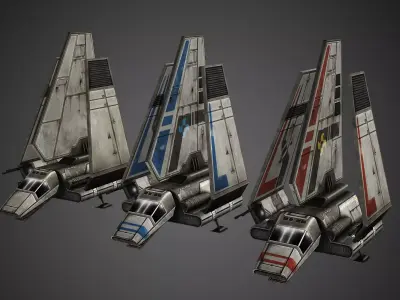 Imperial Shuttle Low-poly 3D model