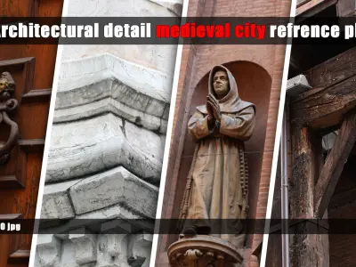 340 Architectural detail - Medieval city photo reference pack 3D model