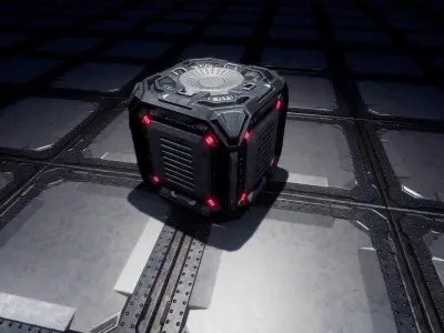 Sci-fi Cargo Container UE4 Low-poly 3D model