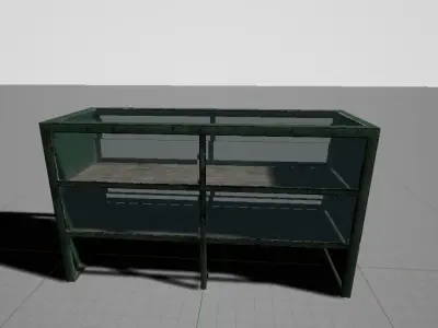 Showcase and Lamps Low-poly 3D model