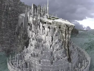 Minas Tirith Full scene 3D 3D model