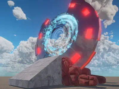 Sci-Fi Portal Low-poly 3D model purchase