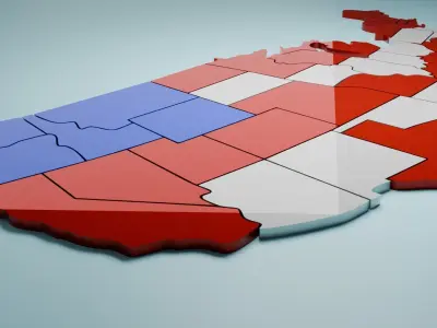 United states map 3D 3D model