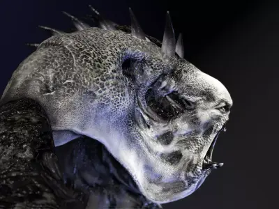 Sci-Fi Monster Scull Low-poly 3D model