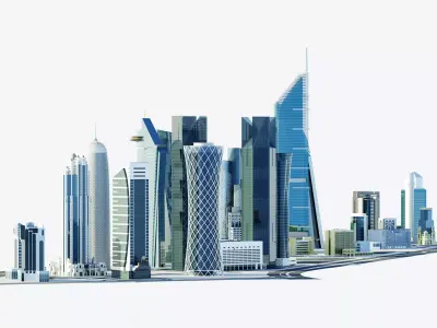 Doha - west bay 3D model