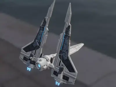 komrk-class fighter mandalorian 3 low poly Low-poly 3D model