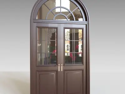 Round Wooden Door 3D model