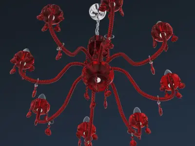 Chandelier Masiero Milord 8 VV Red 3D model
