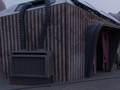 Scifi Cabin Nomad Style Building 3D model