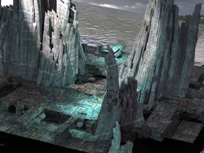 Dinosoar hunter inspired rocks  3D model