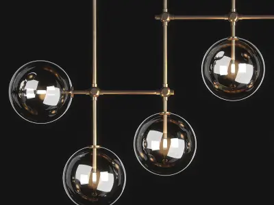 RESTORATION HARDWARE GLASS GLOBE LINEAR CHANDELIER 60 3D model