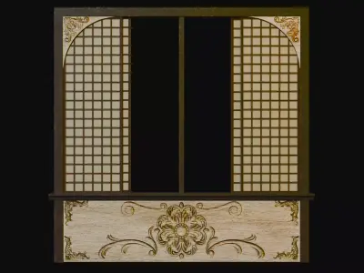 Capiz Window 02 Low-poly 3D model