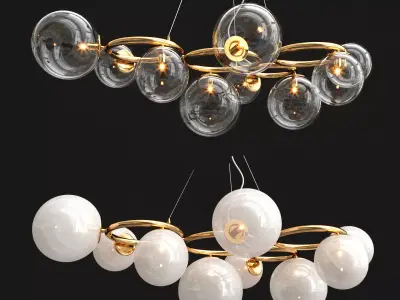 Puppet brass chandelier 3D model