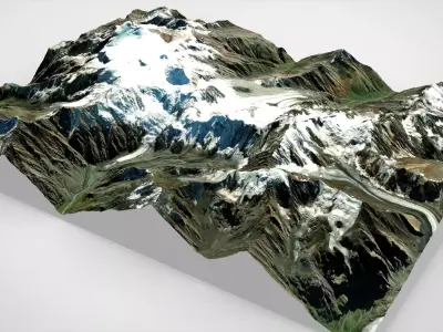 Mountain landscape Kazbek Caucasus 3D model