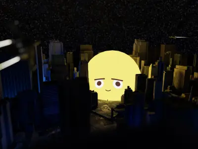 astronaut and emoji  Low-poly 3D model