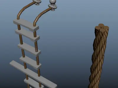 Rope Ladder Low-poly 3D model buy