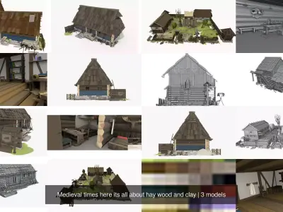 Medieval times here its all about hay wood and clay 3D Model Pack
