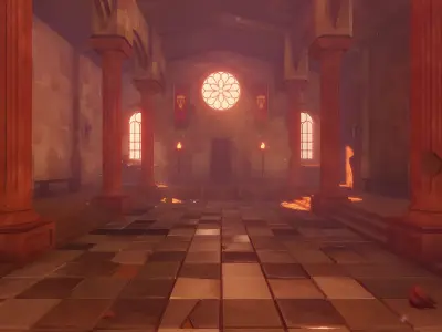 Ancient Temple Low-poly 3D model