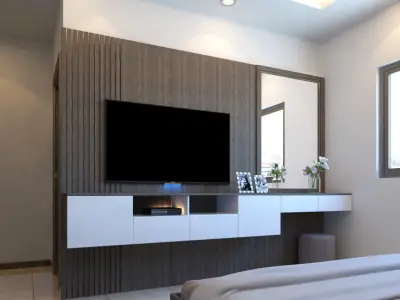 Modern apartment interior Scene 3D model Low-poly 3D model