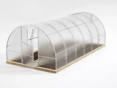 Greenhouse made of clear plastic 3D model