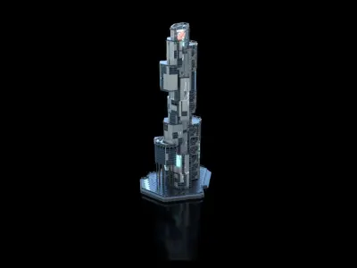 Futuristic Future Modern City Building Skyscraper 16 3D model