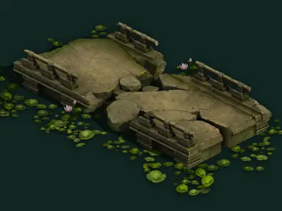 Model - Kashayana Buddha Forest Stone Bridge 1 3D model