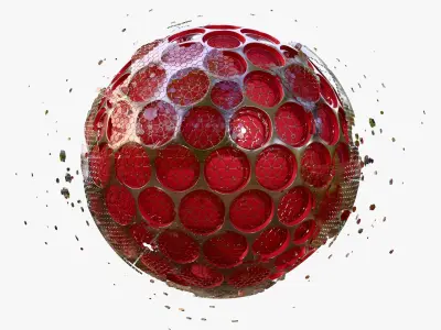 Abstract SciFi Sphere with Hex Cells M1 3D model