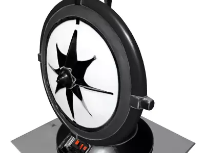 Sleek Digital Compass Navigation Device Low-poly 3D model