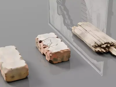 Abandoned Room Interior Scene  Low-poly 3D model