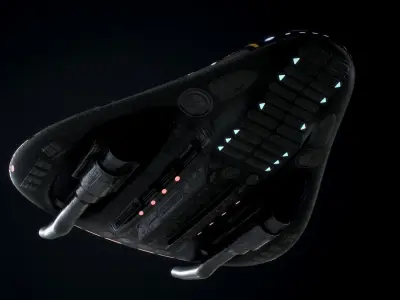 Sci Fi Space Ship Low-poly 3D model