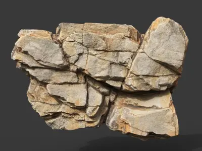 Low Poly Yellow Cliff Face 221208 - Ultra HD 16K Texture Low-poly 3D model