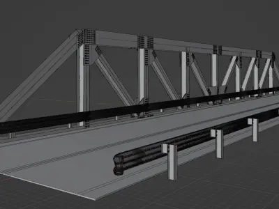 Magnificent Rustic Truss Bridge 3D model