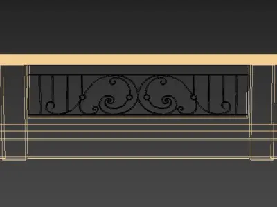 Balcony railing Low-poly 3D model