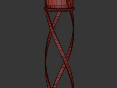 Main Bamboo Floor Lamp 3D model Low-poly 3D model