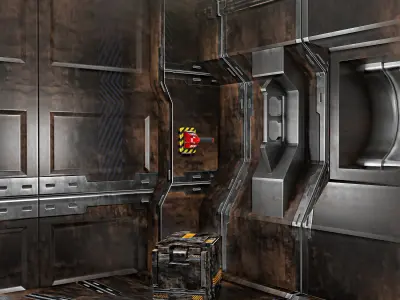Sci Fi Corridor V Low-poly 3D model