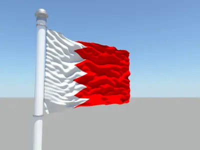 Bahrain Flag 3D model