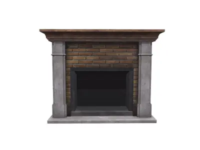 Fireplace Low-poly PBR Free low-poly 3D model